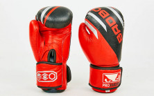 Перчатки боксерские кожаные BAD BOY MA-6739-BKR черный-красный