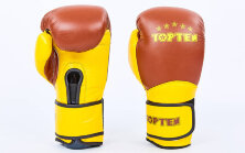 Перчатки боксерские кожаные TOP TEN MA-6756-BR коричневый
