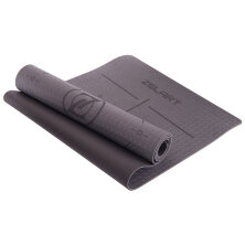 Коврик для йоги с разметкой Zelart FI-2579 (MD9038) серый