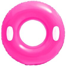 Надувной круг-тюбинг с ручками Intex 59258-3 Neon розовый