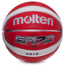 Мяч баскетбольный резиновый MOLTEN BGRX7D-WRW №7 красный-белый