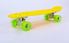 Скейт Penny Board SK-5672-1 жовтий з колесами, що світяться.