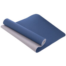 Коврик для фитнеса и йоги Yoga Mat 2x-слойный ZEL FI-3046 синий-серый