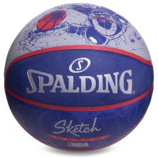 Мяч баскетбольный  SPALDING NBA Sketch 2.0 83677Z №7 синий-серый