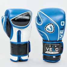 Перчатки боксерские кожаные Velo VL-8188-b синий