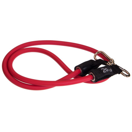 Еспандер трубчастий для фітнесу з карабіном DOUBLE CUBE DT-1002C-20LB 5,5х11,5x1200мм навантаження 9кг темно-червоний