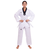 Кімоно для тхеквондо (добок) MTO ITF CO-5518 110-170см білий-чорний-червоний