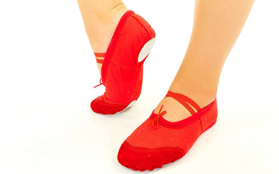 Балетные тапочки красные OB-6326