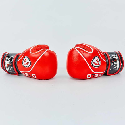 Перчатки боксерские кожаные Velo VL-8188-R красный