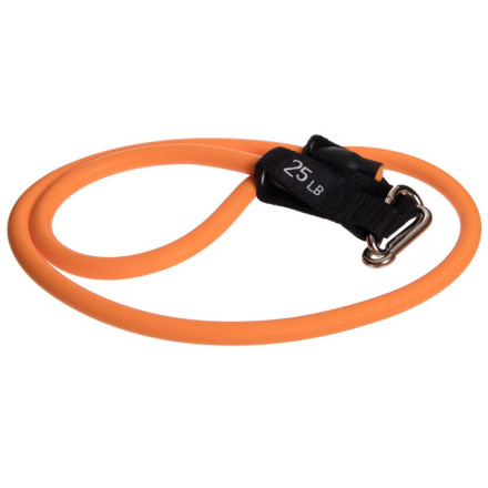 Еспандер трубчастий для фітнесу з карабіном DOUBLE CUBE DT-1002C-25LB 5,5х12,5x1200мм навантаження 11кг оранжевий