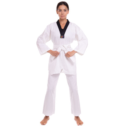 Кимоно для тхэквондо (добок) SP-Planeta DR-5473 110-164см белый-черный