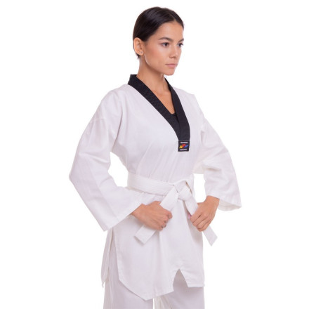 Кімоно для тхеквондо (добок) SP-Planeta DR-5473 110-164см білий-чорний