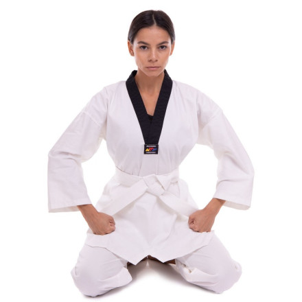 Кімоно для тхеквондо (добок) SP-Planeta DR-5473 110-164см білий-чорний