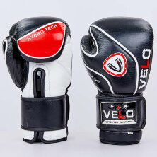 Перчатки боксерские кожаные Velo VL-8188-bk черный