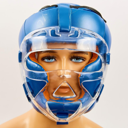 Шолом для єдиноборств із прозорою маскою VENUM VL-8348-B синій