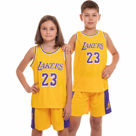 Форма баскетбольная подростковая NB-Sport NBA LAKERS JAMES 23 CO-0563-Y