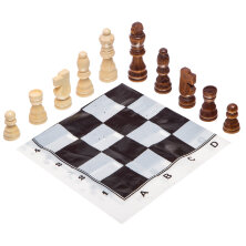 Шахматные фигуры деревянные с полотном PVC для игр 300P