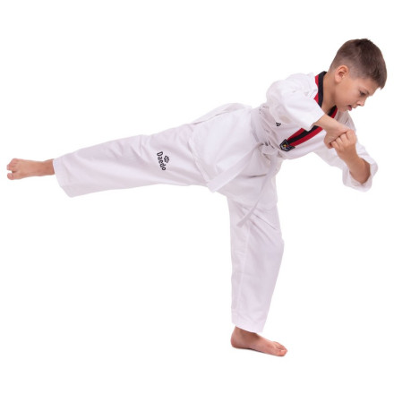 Кімоно для тхеквондо (добок) DADO CO-5567 -110-160см білий-чорний