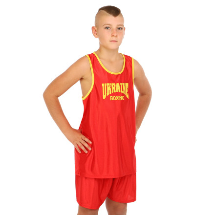 Форма боксерська дитяча майка та шорти UKRAINE CO-8942-R