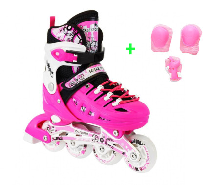 Роликові ковзани Scale Sport SC04 малиновий