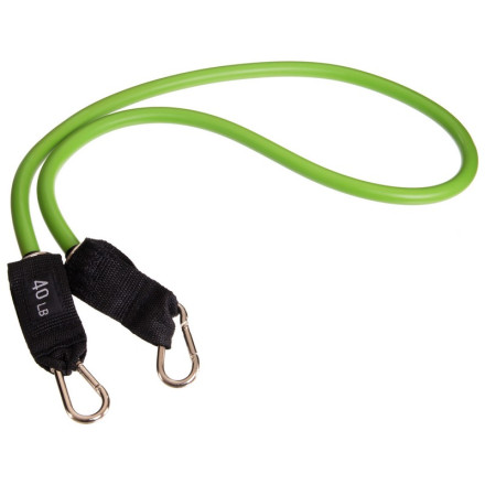 Еспандер трубчастий для фітнесу з карабіном DOUBLE CUBE DT-1002C-40LB 4х14x1200мм навантаження 18кг салатовий