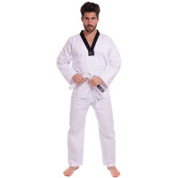 Кімоно для тхеквондо (добок) MATSA MA-0018 140-190см білий-чорний