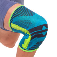 Наколінник зі спіральними ребрами жорсткості та силіконовим кільцем EXCEED 883CA 1шт блакитний-салатовий