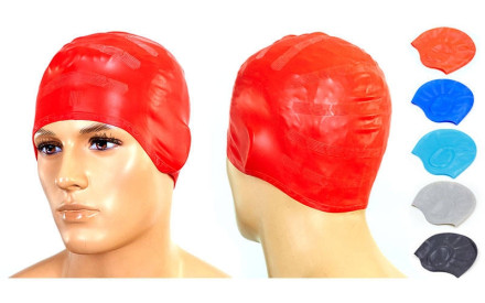 Шапочка для плавання з об&#39;ємними вушками PL-2608 кольори в асортименті