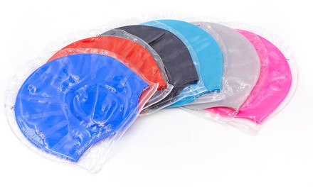 Шапочка для плавання з об&#39;ємними вушками PL-2608 кольори в асортименті