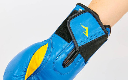 Рукавички боксерські шкіряні Everlast BO-6758-B синій