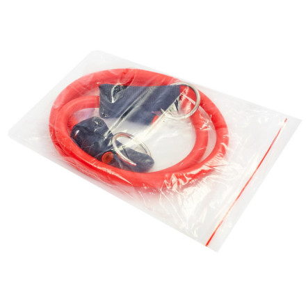 Еспандер трубчастий для фітнесу з кільцем DOUBLE CUBE DT-1002R-30LB 6х13x1200мм навантаження 13,5 кг червоний