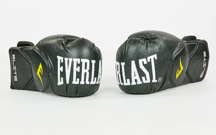 Рукавички боксерські шкіряні Everlast BO-6758-BK чорний