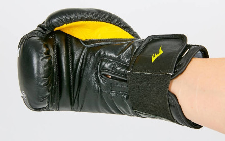 Рукавички боксерські шкіряні Everlast BO-6758-BK чорний