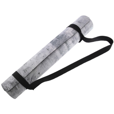 Коврик для йоги Замшевый Record FI-5662-20 серый-салатовый с принтом Перо Павлина