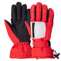 Рукавички гірськолижні жіночі теплі LUCKYLOONG B-3312 червоно-білий