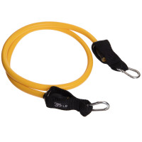 Еспандер трубчастий для фітнесу з карабіном DOUBLE CUBE DT-1002C-35LB 6х14x1200мм навантаження 16кг жовтий