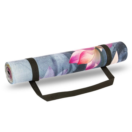 Килимок для йоги Джутовий (Yoga mat) Record FI-7157-4 принт Лотос