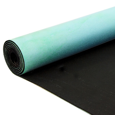 Замшевий Килимок для йоги Record FI-5662-23 бірюзовий-рожевий з квітковим принтом