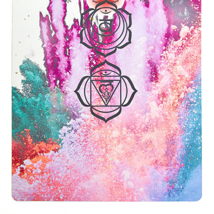 Коврик для йоги Замшевый Record FI-5662-25 бежевый с принтом Чакры