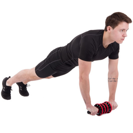 Колесо для преса, масажер 2 в 1 Zelart FI-4042 9 масажерів чорний помаранчевий