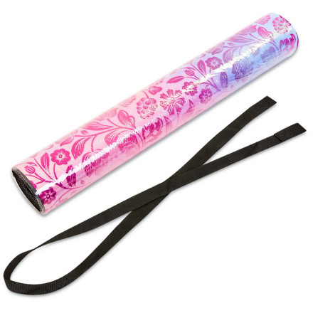 Замшевий Килимок для йоги Record FI-5662-26 рожевий з квітковим принтом