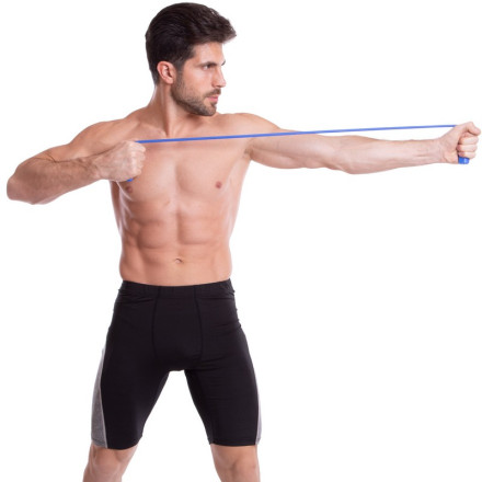 Еспандер трубчастий для фітнесу з масажними ручками SP-Sport FI-3950 74см синій
