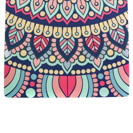 Замшевий Килимок для йоги Record FI-5662-14 бежевий з квітковим принтом