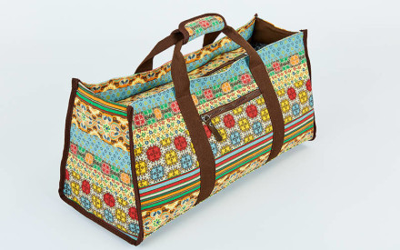 Сумка для йога коврика Yoga bag DoYourYoga FI-6971-3 темно-бежевый-голубой