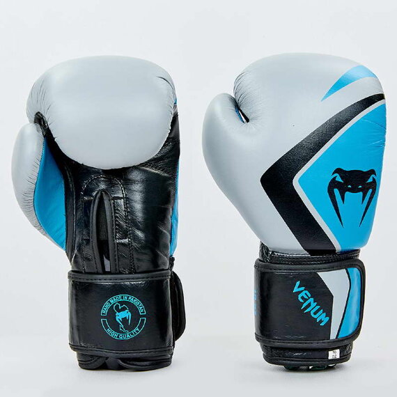 Перчатки боксерские кожаные Venum Contender 2.0 VL-8202-GR черный-мятный