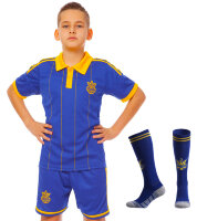 Комплект футбольної форми дитячий CO-3700-UKR-14B УКРАЇНА 