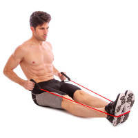 Еспандер трубчастий для фітнесу з ручками 10LB SP-Sport FI-2080-R 120см навантаження 4,5 кг червоний