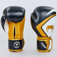 Перчатки боксерские кожаные Venum Contender 2.0 VL-8202-GD черный-белый-золотой
