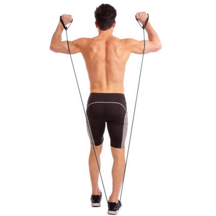 Еспандер трубчастий для фітнесу з ручками 15LB SP-Sport FI-2080-B 120см навантаження 7кг синій