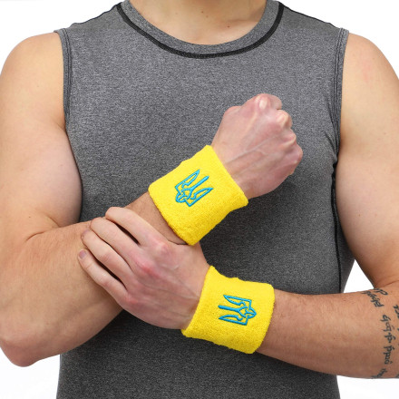 Напульсник спортивний махровий Тризуб Україна Ukraine BC-9280 2шт 